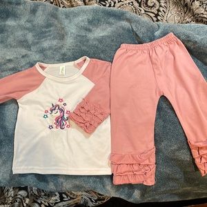 Embroidered Unicorn Clothing Set